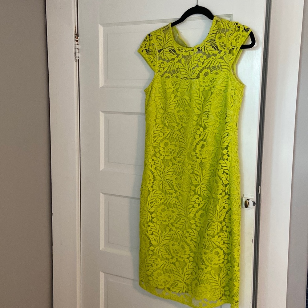 GORGEOUS Chartreuse Jcrew collection size 4 dress